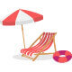 ÍconePuffs incríveis de confortáveis - Cadeira de Praia, Bóia e Guarda-sol